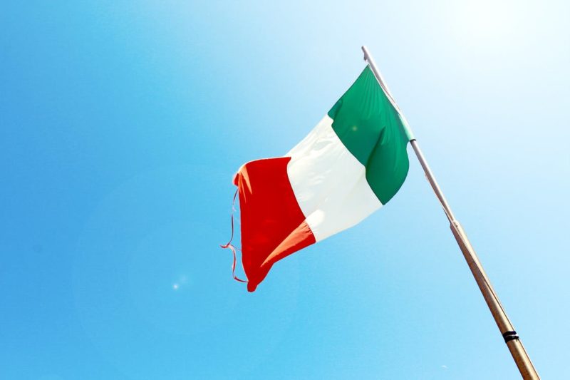 Wehende italienische Fahne